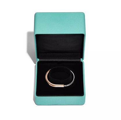 [Glow Muse ]LOCK BRACELET ROSE AND WHITE GOLD DIAMOND