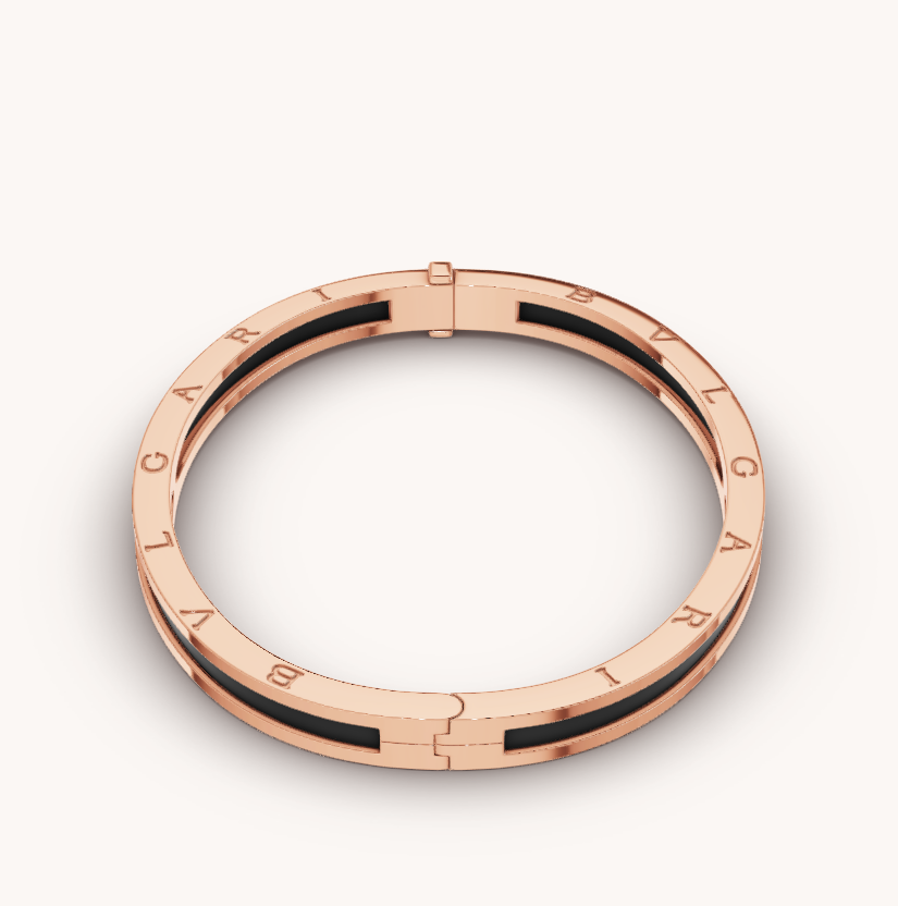 [Glow Muse]ZERO 1 PINK GOLD WITH BLACK CERAMIC BRACELET