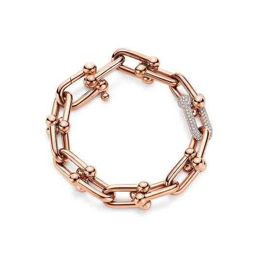 [Glow Muse ]HARDWEAR BRACELET PINK GOLD AND SILVER DIAMOND