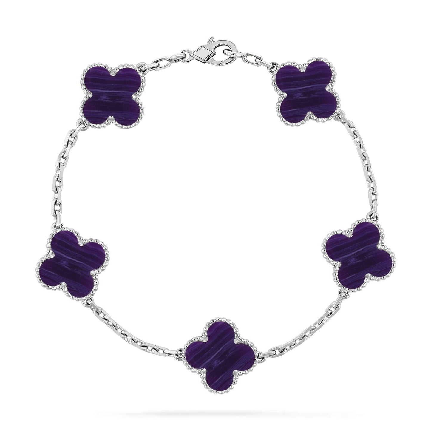 [⭐Glow Muse]CLOVER 5 MOTIF PURPLE STRIPES BRACELET COLLECTION
