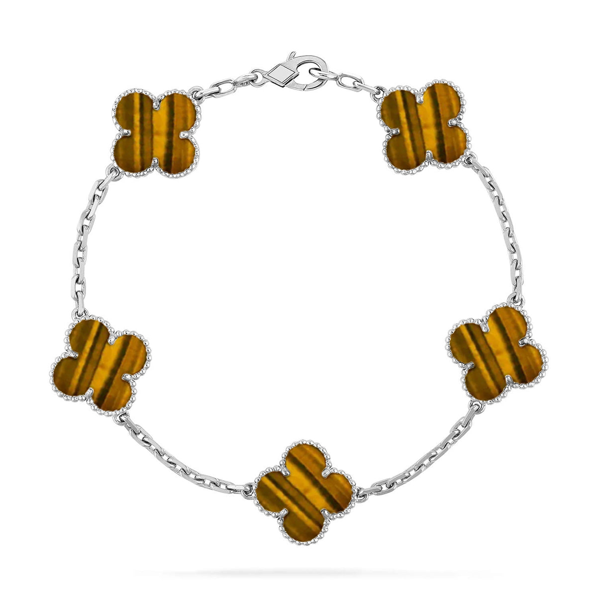 [⭐Glow Muse] CLOVER 5 MOTIFS TIGER EYE BRACELET COLLECTION