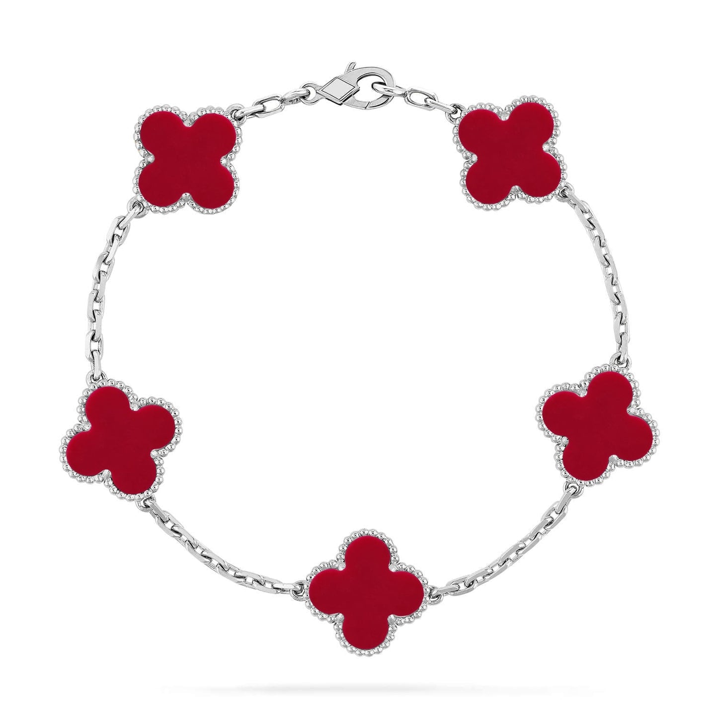 [⭐Glow Muse] CLOVER 5 MOTIF RED CORNELIAN BRACELET COLLECTION