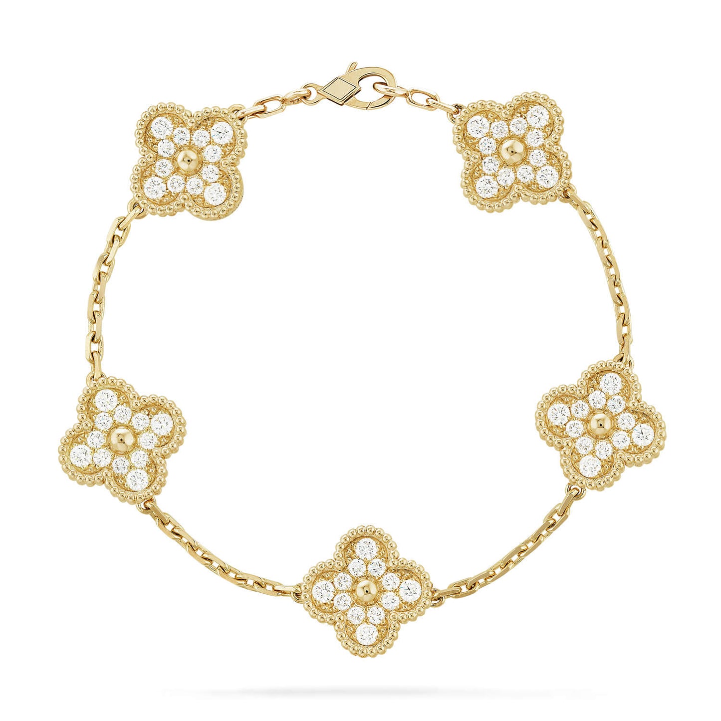 [⭐Glow Muse] CLOVER 5 MOTIF FULL DIAMOND BRACELET COLLECTION