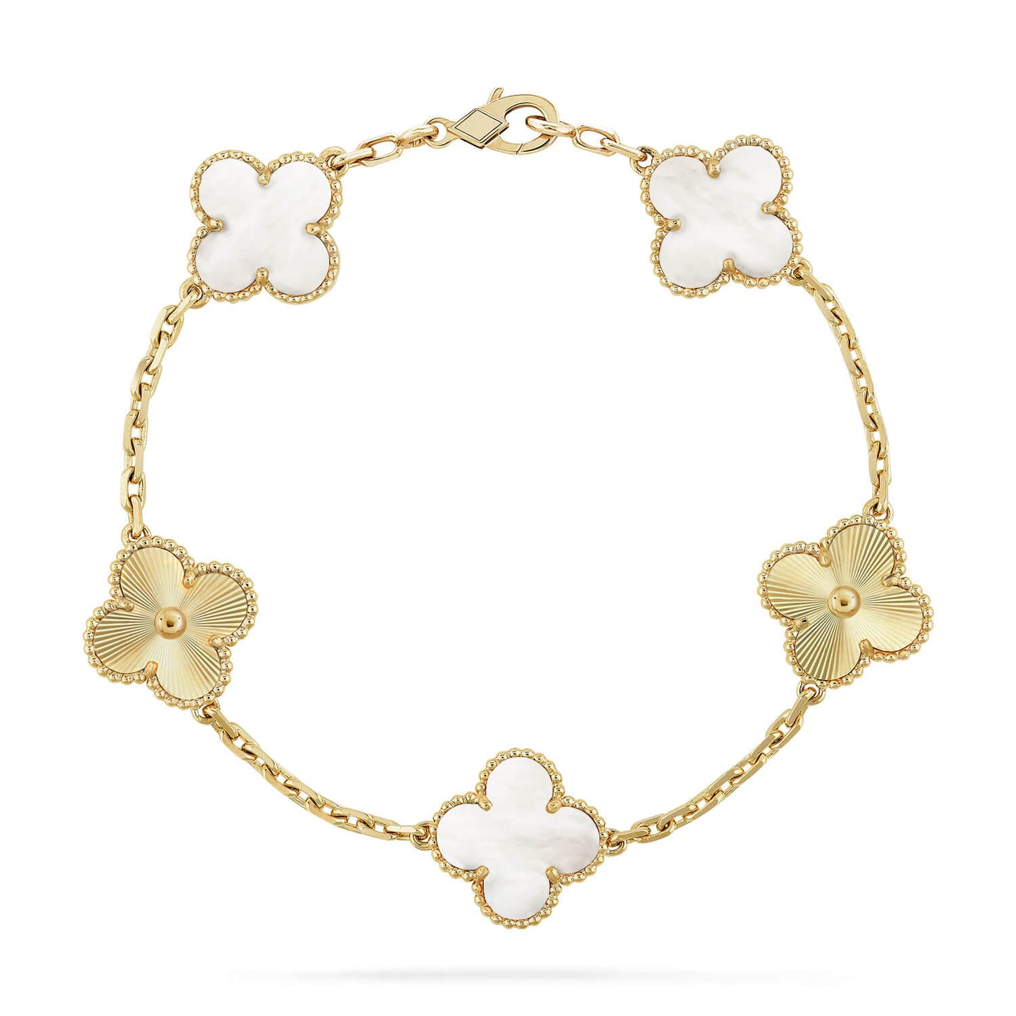 [⭐Glow Muse]CLOVER WHITE PEARL MOP 5 MOTIF BRACELET COLLECTION