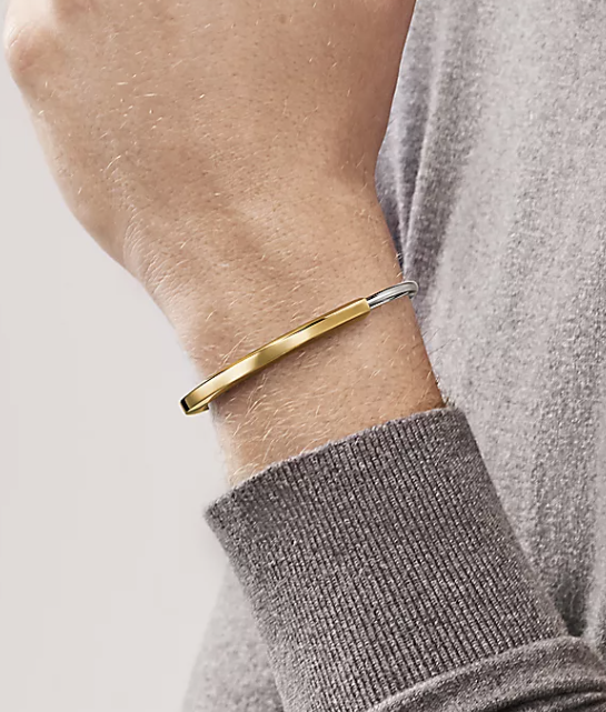 [Glow Muse ]LOCK BRACELET YELLOW AND WHITE GOLD