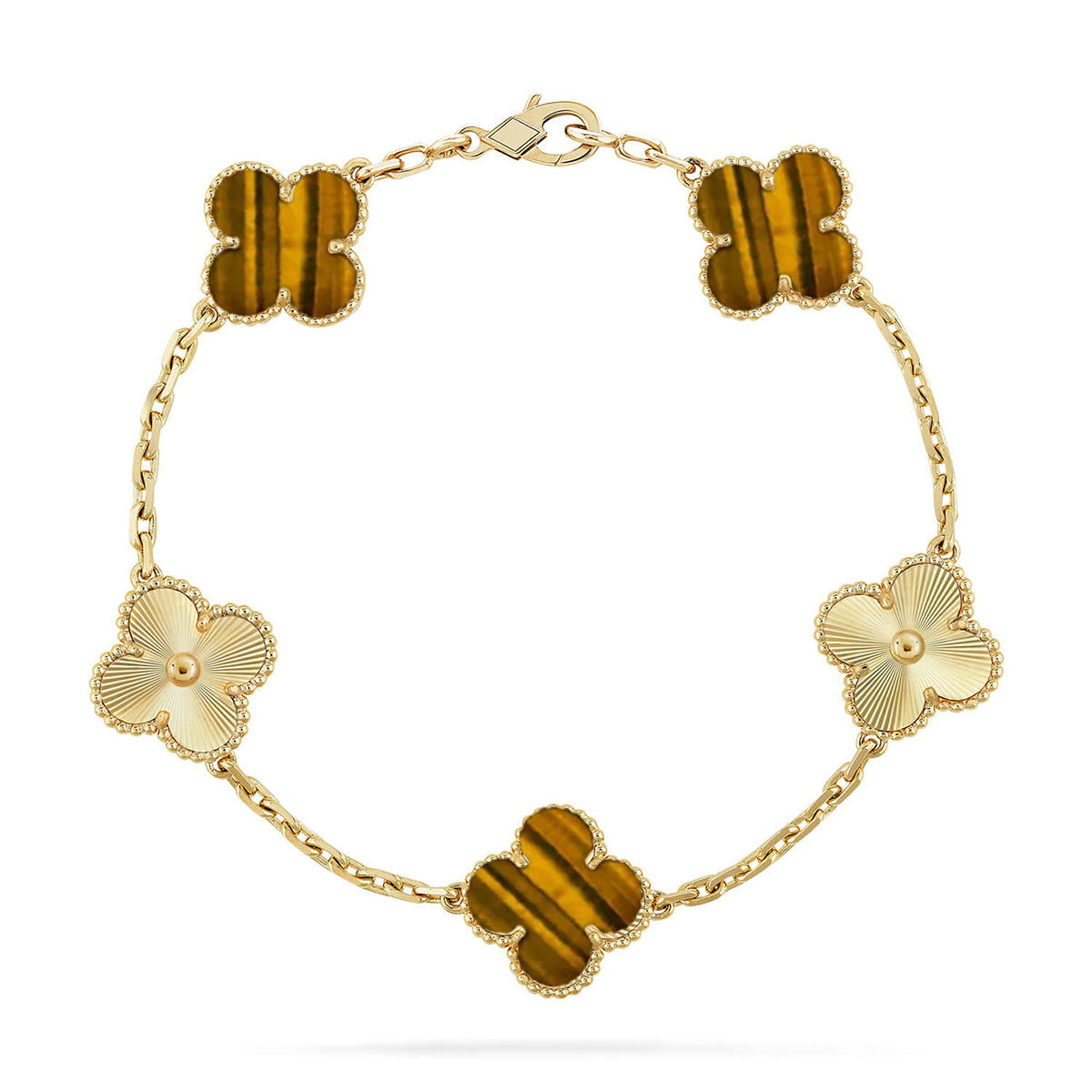 [⭐Glow Muse] CLOVER 5 MOTIFS TIGER EYE BRACELET COLLECTION