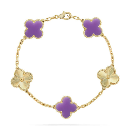 [⭐Glow Muse]CLOVER 5 MOTIF LIGHT PURPLE BRACELET COLLECTION