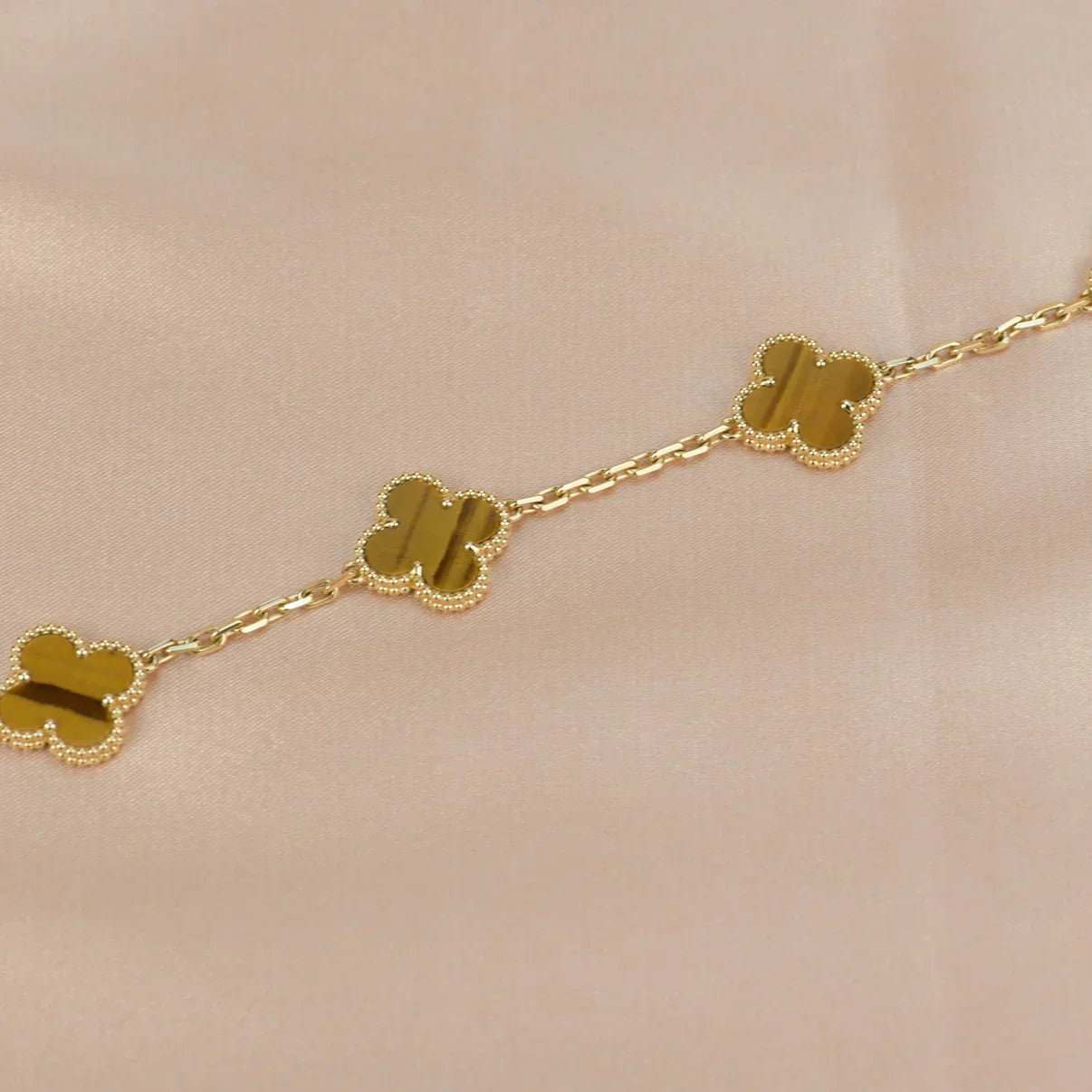 [⭐Glow Muse] CLOVER 5 MOTIFS TIGER EYE BRACELET COLLECTION