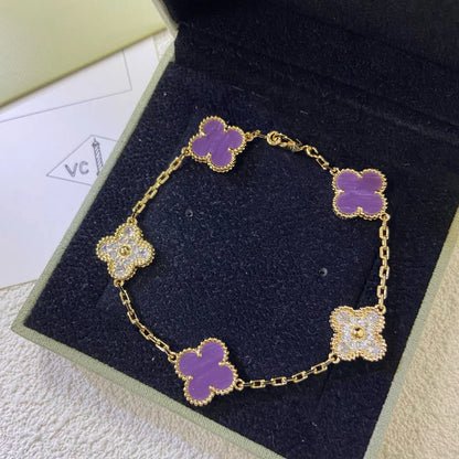 [⭐Glow Muse] CLOVER 5 MOTIF VIOLET BRACELET COLLECTION