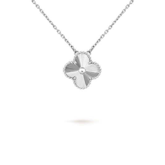 [Glow Muse]CLOVER 15MM LASER NECKLACE SILVER