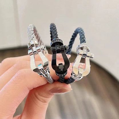 [Glow Muse]FORCE LARGE HORSESHOE FULL DIAMOND BRACELET ROSE GOLD