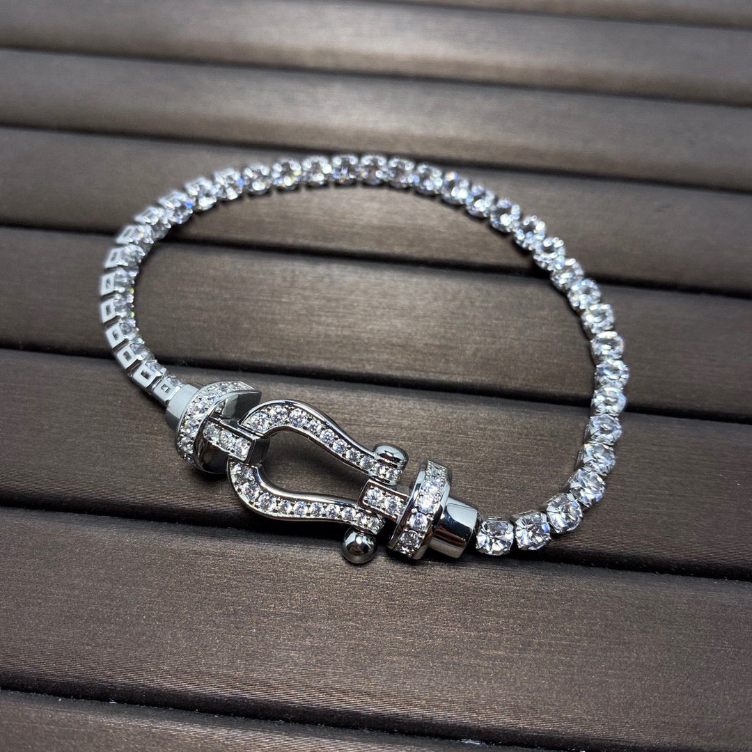 [Glow Muse]FORCE  LARGE HORSESHOE FULL DIAMOND TENNIS BRACELET