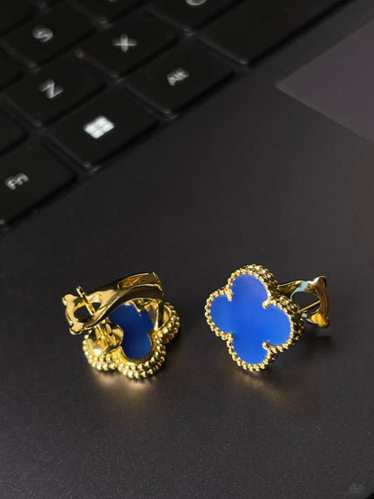 [Glow Muse] クローバーラージ (20mm) 1モチーフ ブルーマザーオブパール スタッドピアス