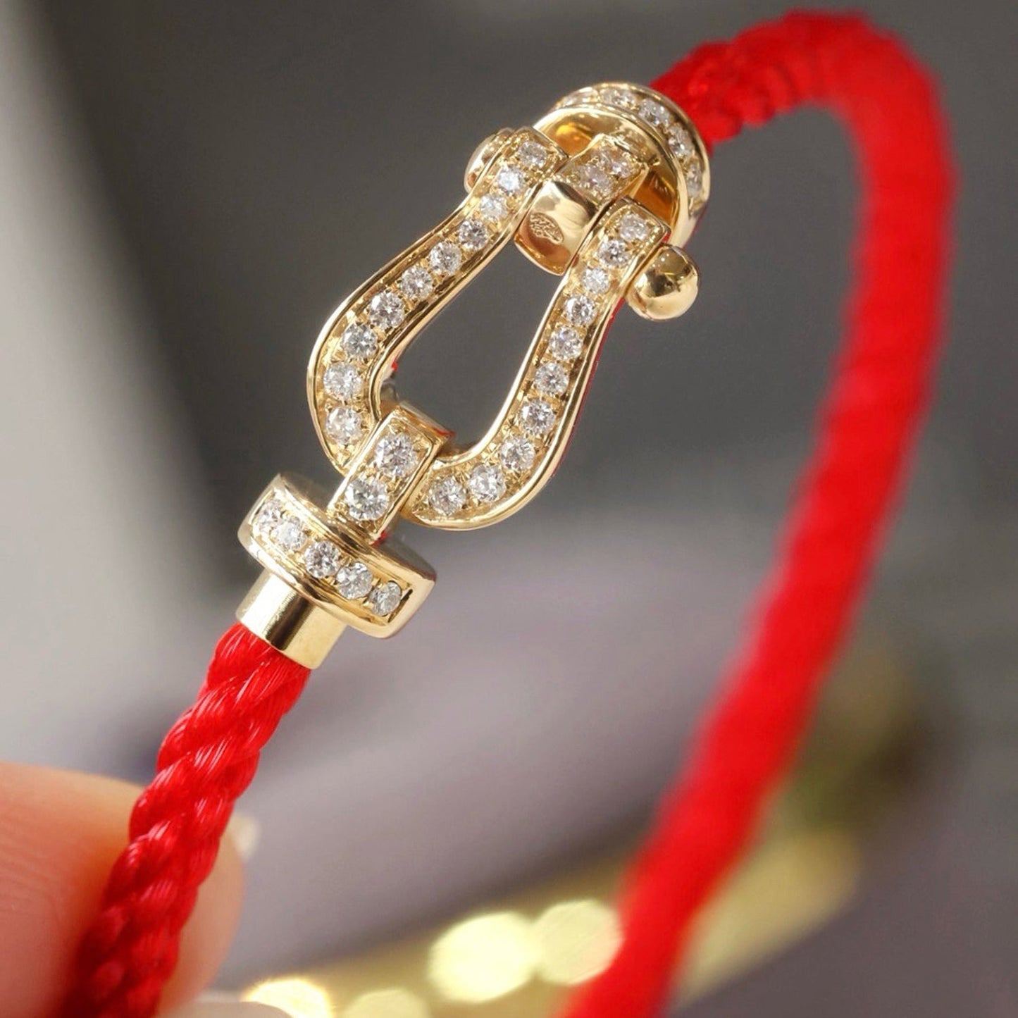 [Glow Muse]FORCE LARGE HORSESHOE FULL DIAMOND BRACELET GOLD