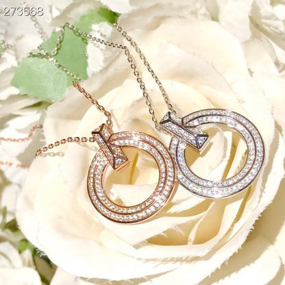 [Glow Muse ]T1 CIRCLE DIAMOND PAVED MEDIUM NECKLACE