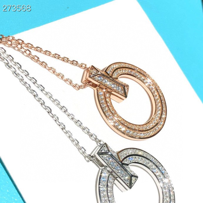 [Glow Muse ]T1 CIRCLE DIAMOND PAVED MEDIUM NECKLACE