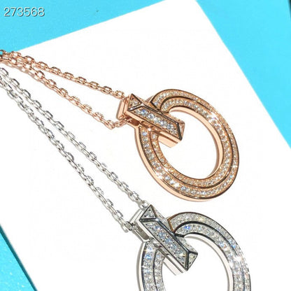 [Glow Muse ]T1 CIRCLE DIAMOND PAVED MEDIUM NECKLACE