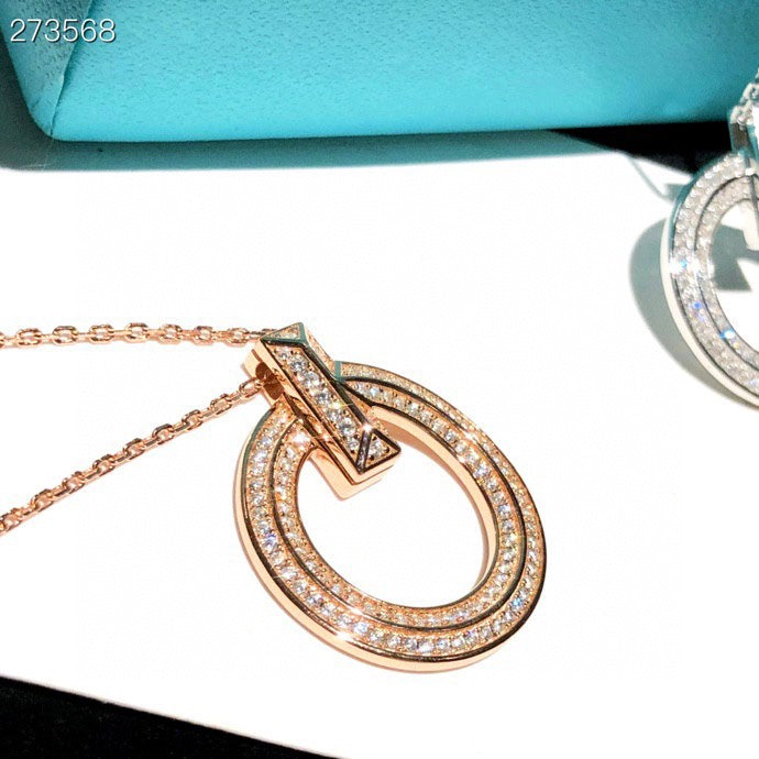 [Glow Muse ]T1 CIRCLE DIAMOND PAVED MEDIUM NECKLACE