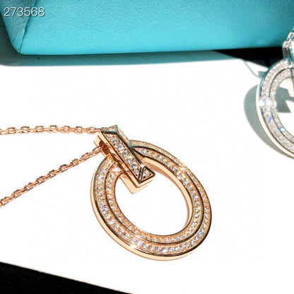 [Glow Muse ]T1 CIRCLE DIAMOND PAVED MEDIUM NECKLACE