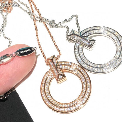 [Glow Muse ]T1 CIRCLE DIAMOND PAVED MEDIUM NECKLACE