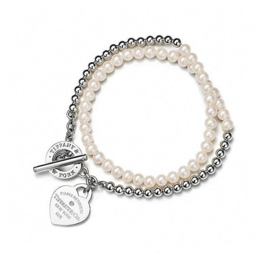 [Glow Muse ]RETURN TO TIF HEART TAF BEAD PEARL BRACELET