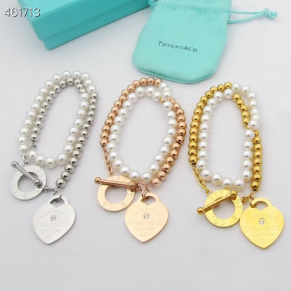 [Glow Muse ]RETURN TO TIF HEART TAF BEAD PEARL BRACELET