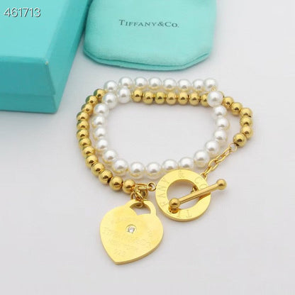 [Glow Muse ]RETURN TO TIF HEART TAF BEAD PEARL BRACELET