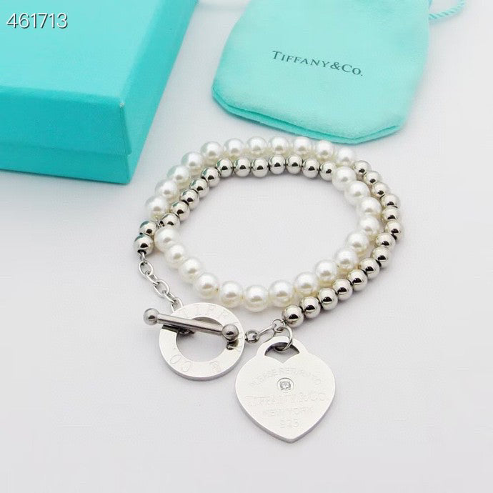 [Glow Muse ]RETURN TO TIF HEART TAF BEAD PEARL BRACELET