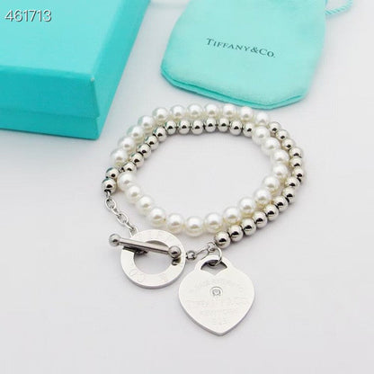 [Glow Muse ]RETURN TO TIF HEART TAF BEAD PEARL BRACELET