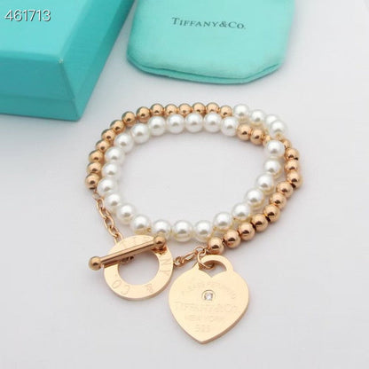 [Glow Muse ]RETURN TO TIF HEART TAF BEAD PEARL BRACELET