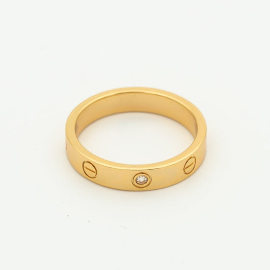 [Glow Muse]LOVE RING 4MM 1 DIAMOND PINK GOLD