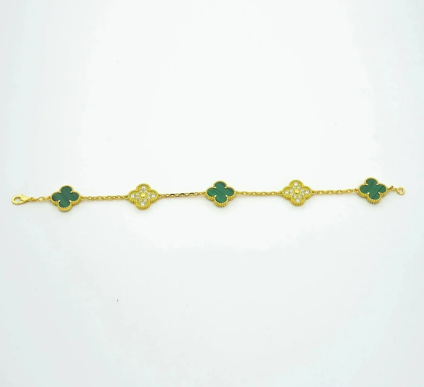 [⭐Glow Muse] CLOVER 5 MOTIF MALACHITE BRACELET COLLECTION