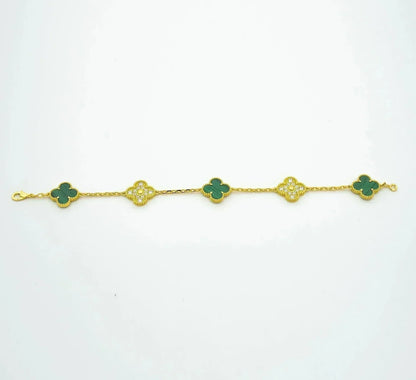 [⭐Glow Muse] CLOVER 5 MOTIF MALACHITE BRACELET COLLECTION