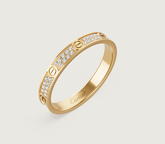[Glow Muse]LOVE RING 2.6mm 幅 フルダイヤモンドリング ゴールド