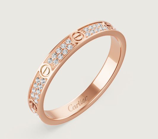 [Glow Muse]LOVE RING 2.6mm幅 フルダイヤモンドリング ローズゴールド