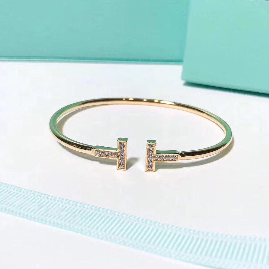 [Glow Muse ]T BRACELET 1.8MM GOLD DIAMOND