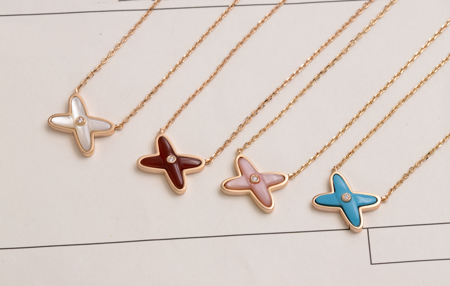 [Glow Muse]ネックレスセット 1粒ダイヤモンド