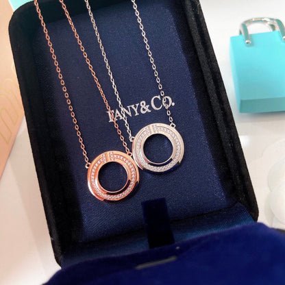 [Glow Muse ]DIAMOND AND MOTHER OF PEARL CIRCLE PENDANT