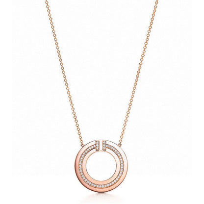 [Glow Muse ]DIAMOND AND MOTHER OF PEARL CIRCLE PENDANT