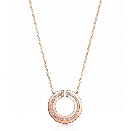 [Glow Muse ]DIAMOND AND MOTHER OF PEARL CIRCLE PENDANT