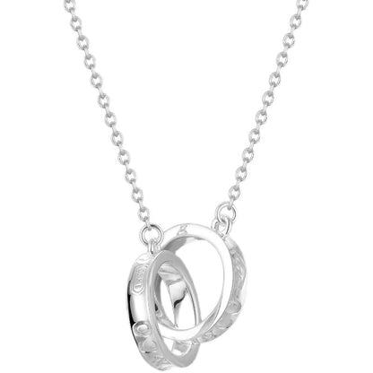 [Glow Muse ]NECKLACE FEMALE DOUBLE RING DOUBLE CIRCLE COUPLE PENDANT