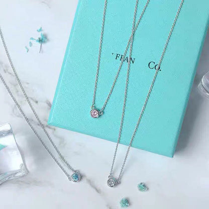 [Glow Muse ]ELSA PERETTI SERIES SINGLE DIAMOND SIMPLE NECKLACE