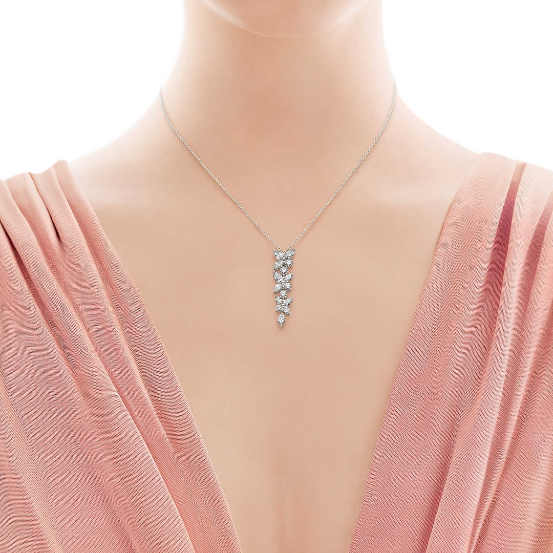 [Glow Muse ]MIXED CLUSTER DIAMOND DROP PENDANT