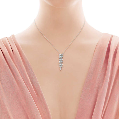 [Glow Muse ]MIXED CLUSTER DIAMOND DROP PENDANT