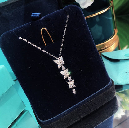 [Glow Muse ]MIXED CLUSTER DIAMOND DROP PENDANT