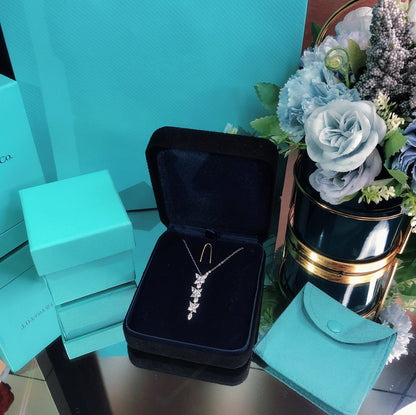 [Glow Muse ]MIXED CLUSTER DIAMOND DROP PENDANT