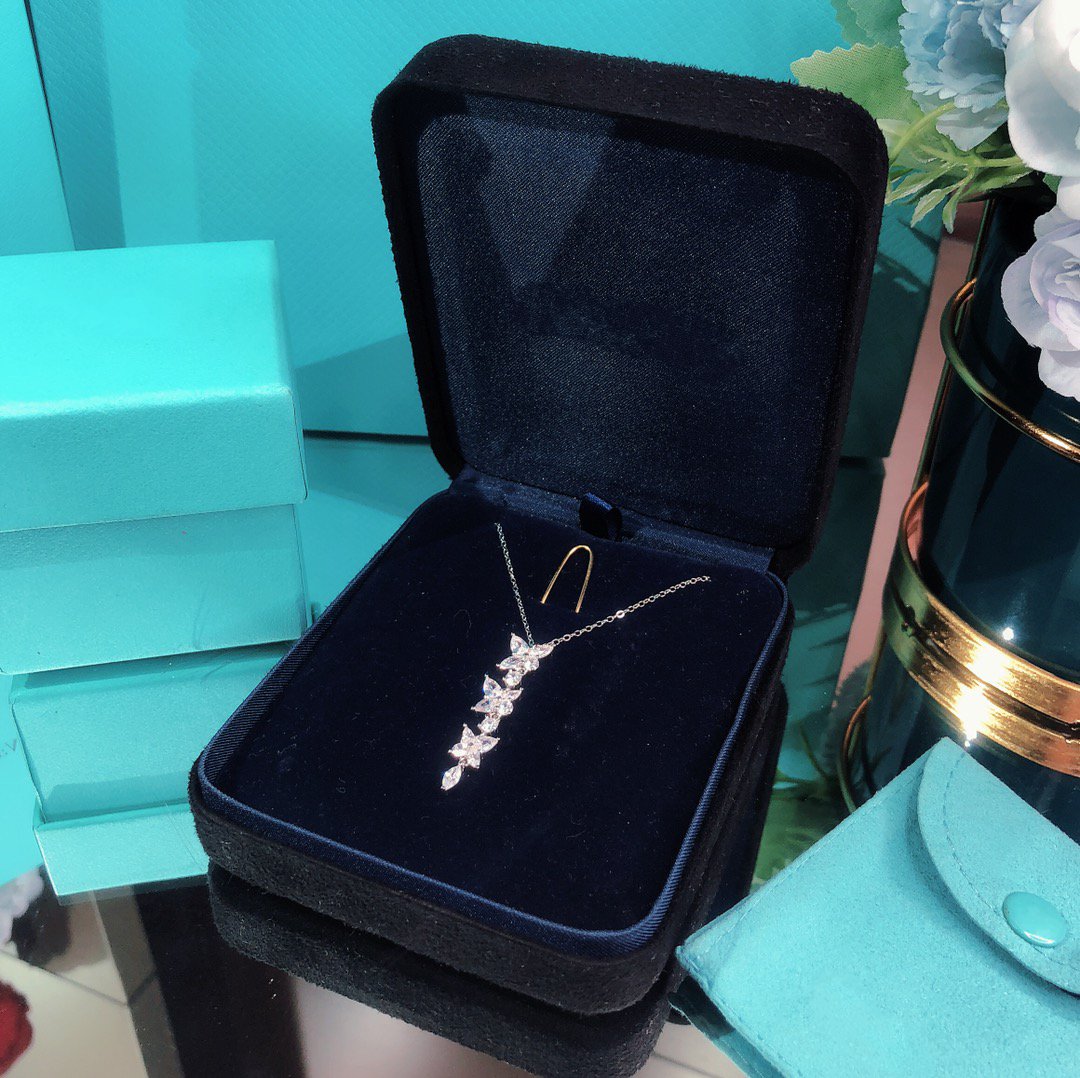 [Glow Muse ]MIXED CLUSTER DIAMOND DROP PENDANT