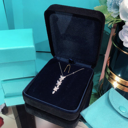 [Glow Muse ]MIXED CLUSTER DIAMOND DROP PENDANT