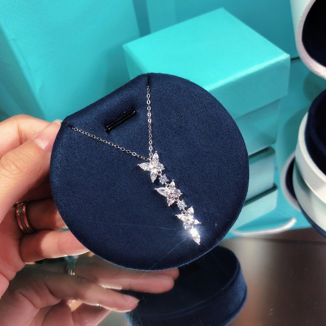 [Glow Muse ]MIXED CLUSTER DIAMOND DROP PENDANT