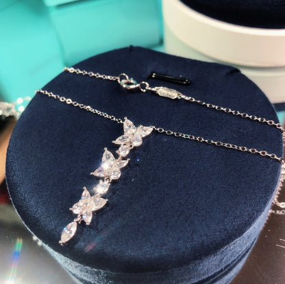 [Glow Muse ]MIXED CLUSTER DIAMOND DROP PENDANT